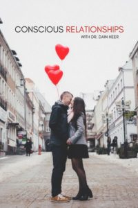 Couple with balloons about to kiss against buildings backdrop. illustration for Top Tips on How to Consciously Create Love